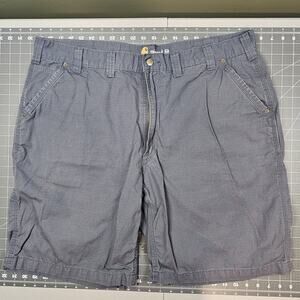 Carhartt Force Canvas Carpenter Shorts 44x9 Gray Ripstop Workwear Outdoors